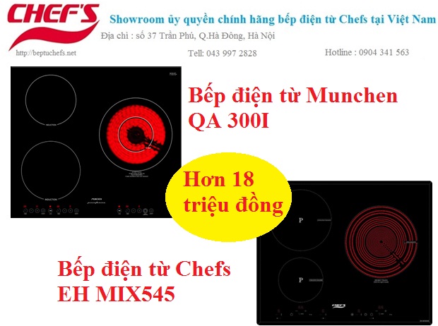 Bếp điện từ chefs eh mix366 có thể làm đối thủ của bếp điện từ munchen mc 200i