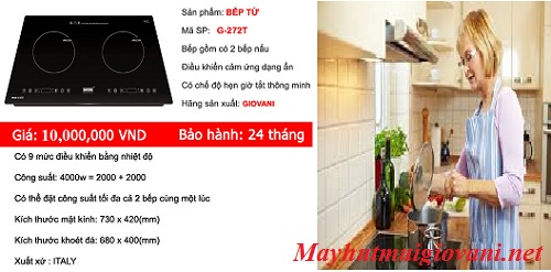 Bếp từ Giovani xuất hiện đạt nhiều sự hài lòng