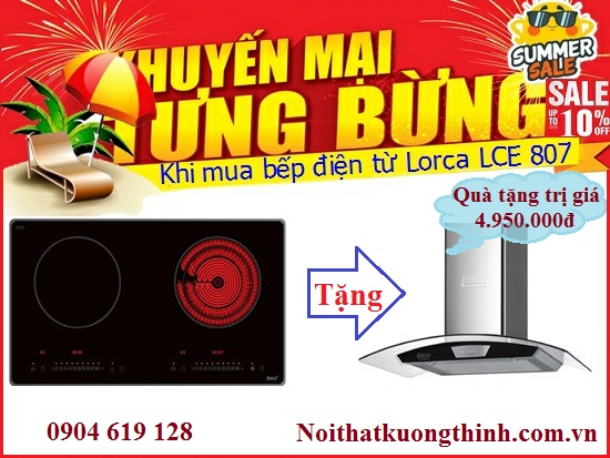 Khuyến mại giá sốc cơn lốc quà tặng khi mua bếp điện từ Lorca LCE 807