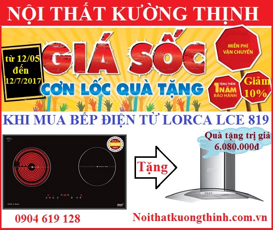 Giá rẻ bất ngờ khi mua bếp điện từ Lorca LCE 819 trong tháng 6