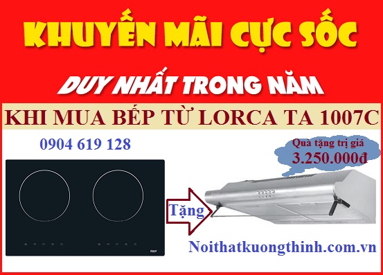 Tặng ngay máy hút mùi Lorca khi mua bếp từ Lorca TA 1007C